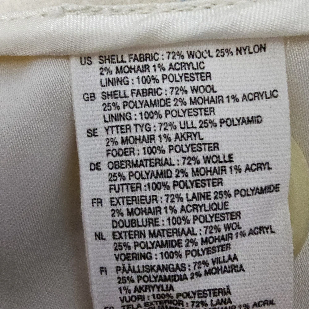 H&M Wool Blend Cream Plaid Preppy Mini Skirt Sz 12